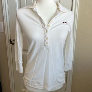 Hollister Long Sleeve Button Up Henley with 3/4 sleeves